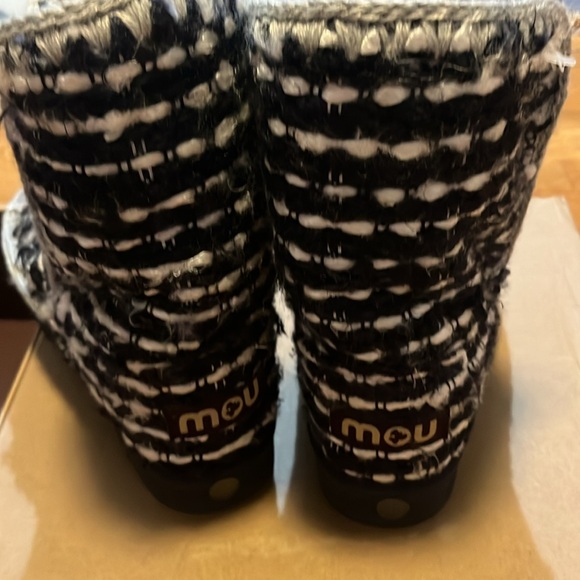 Mou Black and Cream Knitted Winter Boots - Picture 11 of 15